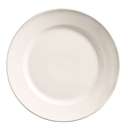 WORLD TABLEWARE Porcelana Rolled Edge 6.25" Bright White Wide Rim Plate, PK36 840-410R-23